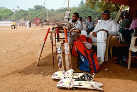 Waiting to bat at Shevaji Park, Mumbai ┬® Emma Levine 2011