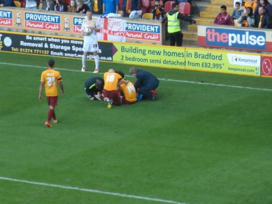 Mark Yeates receives treatment after Daniel Poppe's horror challenge 