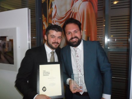 Dom and Tom win Best Podcast for Bantams Banter.